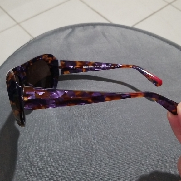 ?ALAIN MIKLI? Marmion Sunglasses Aviator Violet Spotted Tortoise Brown Lenses